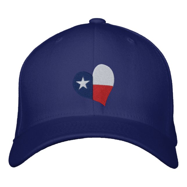 Texas Flag Heart Embroidered Hat (Front)