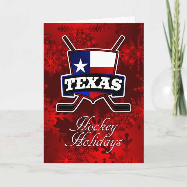 Texas Flag Hockey Christmas Card (Front)