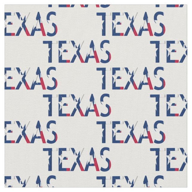 Texas Flag In The Word Texas Fabric (Close Up)