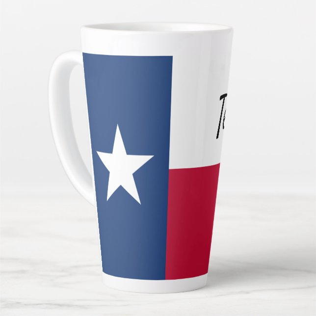 Texas flag latte cup (Left Angle)