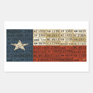 Texas Flag License Plate Art Lone Star Sticker