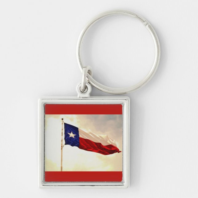 Texas Flag Lone Star Key Ring (Front)
