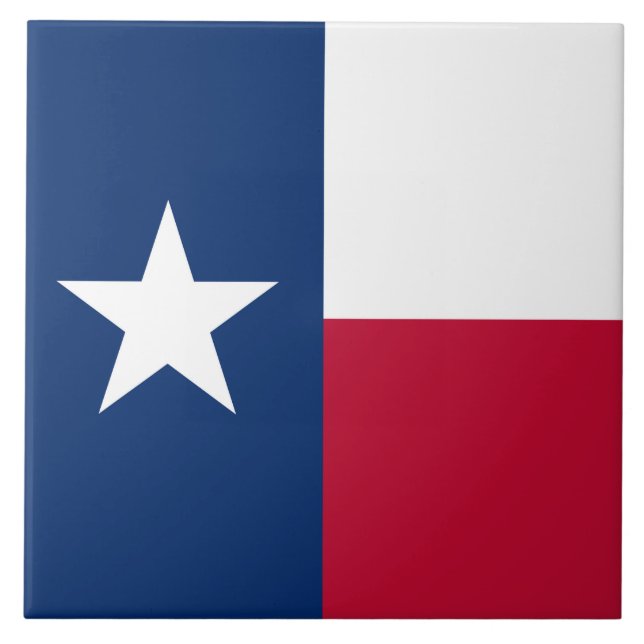 Texas Flag: Longhorns, The Texan Lone Star State Ceramic Tile (Front)
