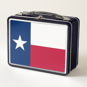 Texas Flag: Longhorns, The Texan Lone Star State Metal Lunch Box