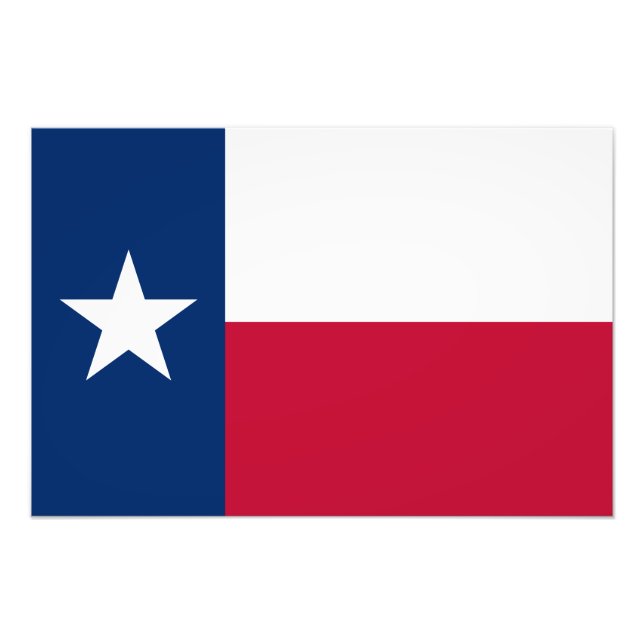 Texas Flag: Longhorns, The Texan Lone Star State Photo Print (Front)