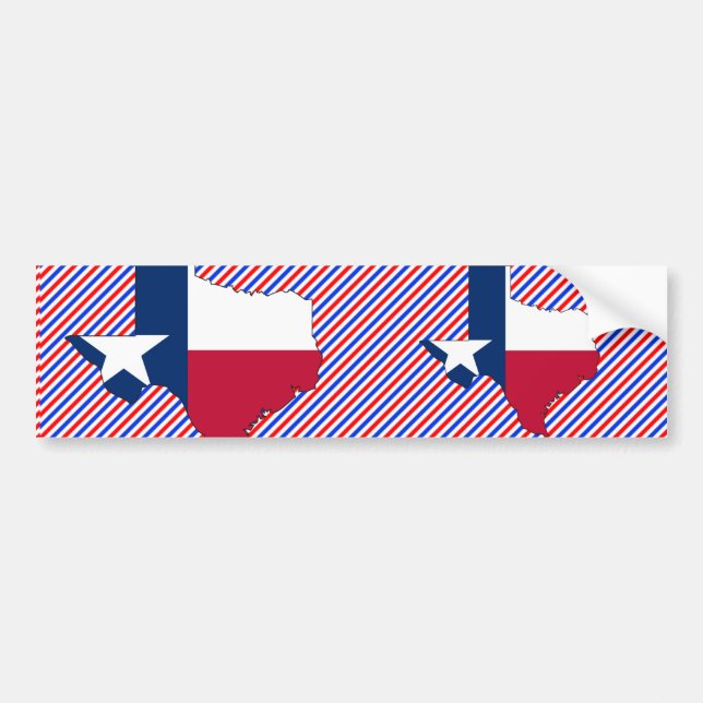 Texas Flag Map Bumper Sticker (Front)
