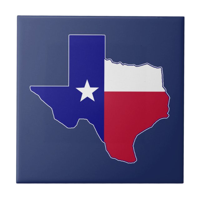 Texas Flag Map Ceramic Tile (Front)