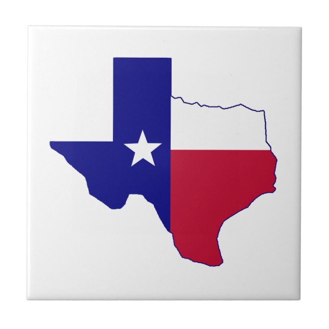 Texas Flag Map Ceramic Tile (Front)