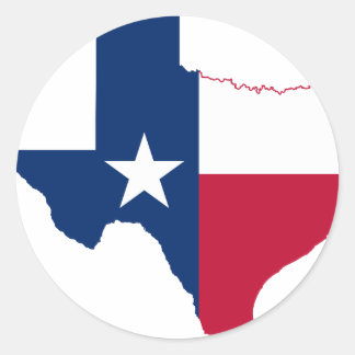 Texas flag map classic round sticker
