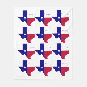 Texas Flag Map Fleece Blanket