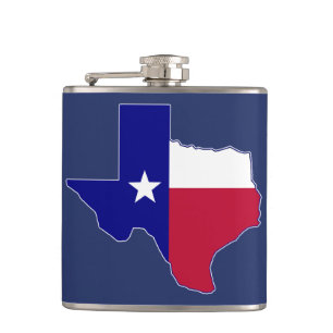 Texas Flag Map Hip Flask