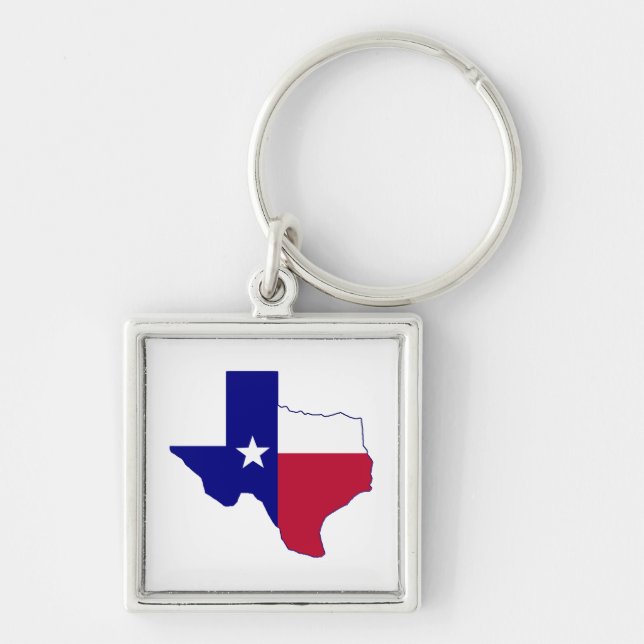 Texas Flag Map Key Ring (Front)