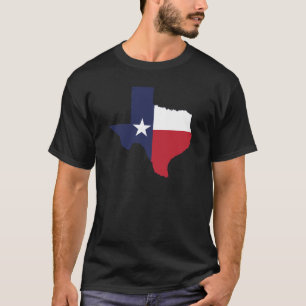 Texas Flag Map Men's Black T-Shirt
