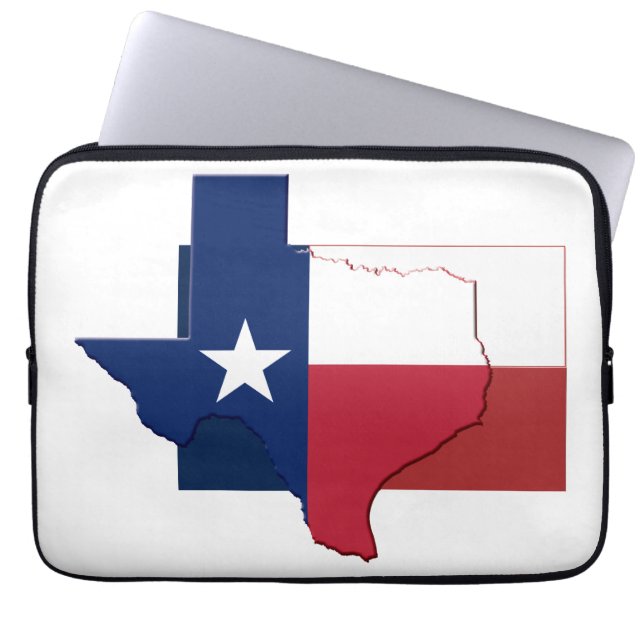 TEXAS Flag Map Patriotic Computer Laptop Sleeve (Front)