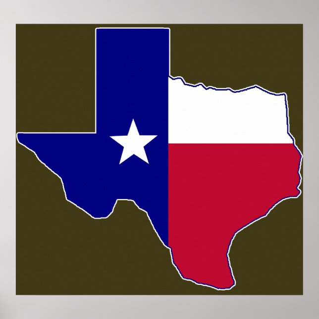 Texas Flag Map Poster (Front)