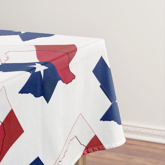 TEXAS Flag Map Stylish Patriotic Geometric Tablecloth (In Situ)