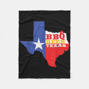 Texas Flag Map Summer Barbecue Funny Beer Bbq Love Fleece Blanket