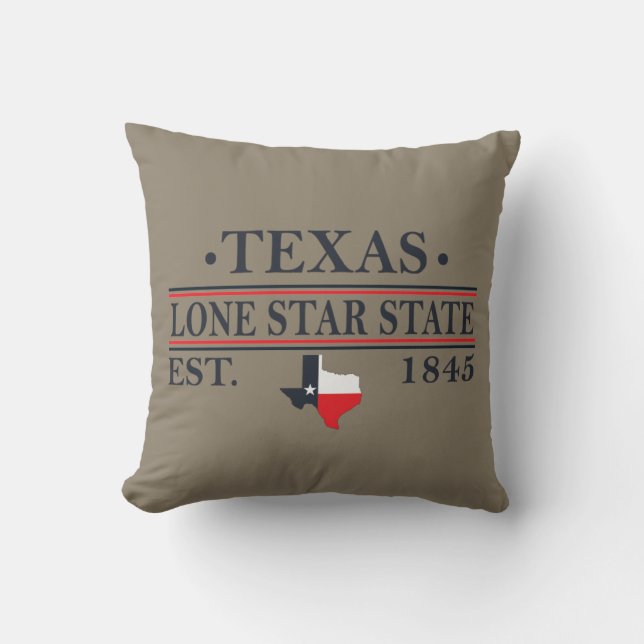 Texas flag map the lone star state cushion (Front)