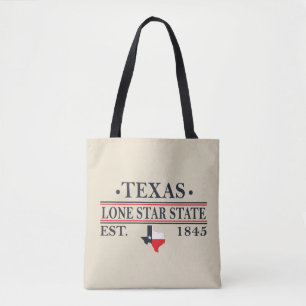 Texas flag map the lone star state tote bag
