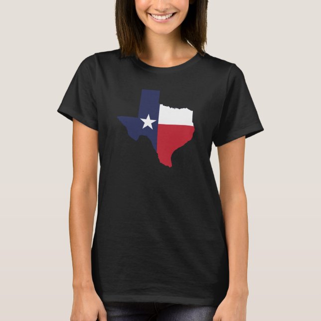 Texas Flag Map Women's Black T-Shirt (Front)