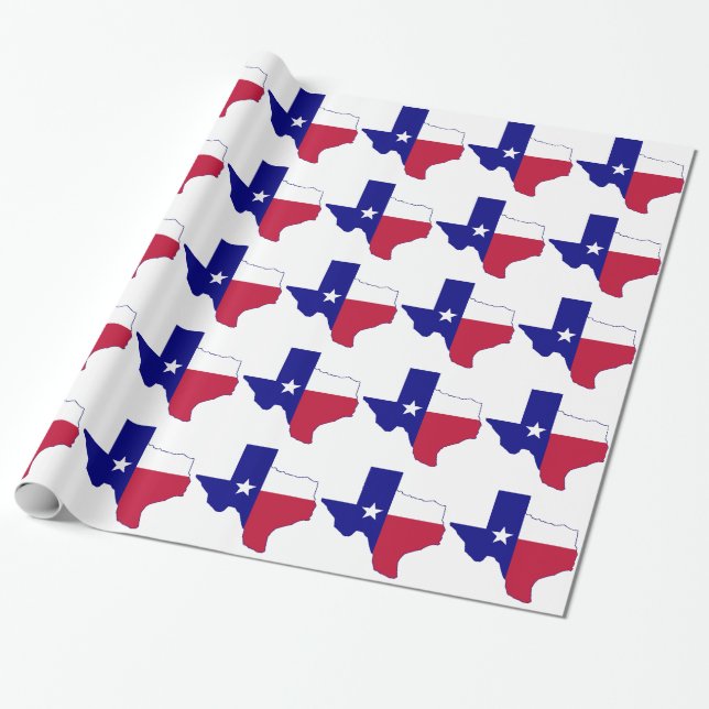 Texas Flag Map Wrapping Paper (Unrolled)