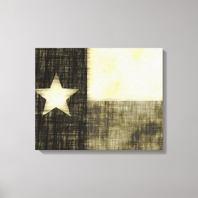 TEXAS FLAG OLD DRAWING CANVAS PRINT (Front)