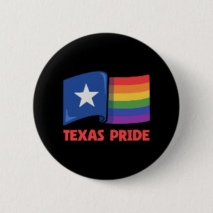 Texas Flag Rainbow Design for proud LGBT+ Texans 6 Cm Round Badge