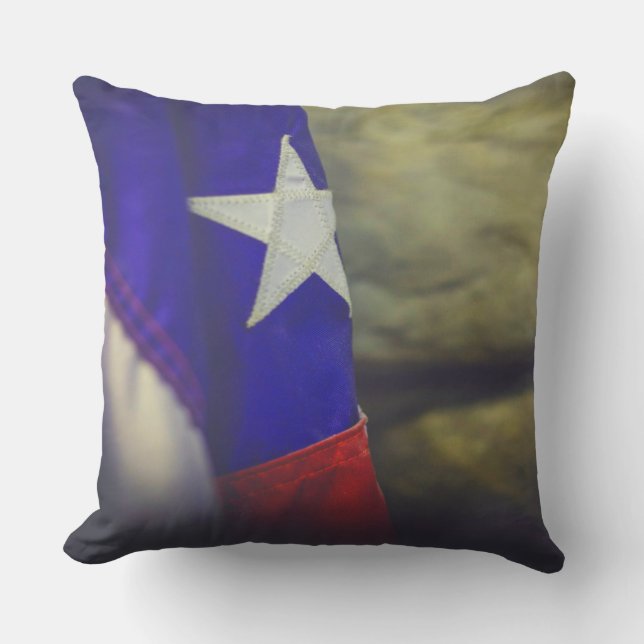 Texas Flag Rustic Lone Star State USA Cushion (Front)