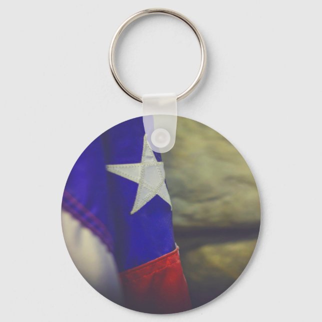 Texas Flag Rustic Lone Star State USA Key Ring (Front)
