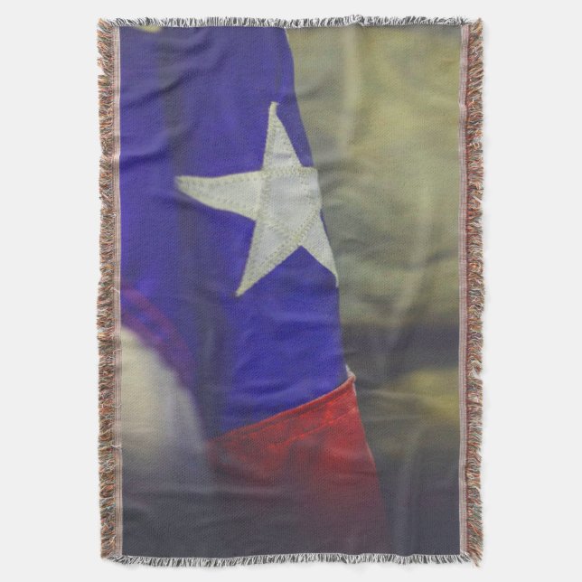 Texas Flag Rustic Lone Star State USA Throw Blanket (Front Vertical)