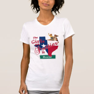 Texas Flag Shape CUSTOM Cowgirl Girls Are Prettier T-Shirt
