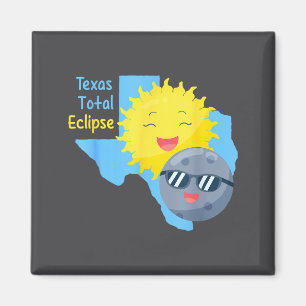 Texas Flag Solar Eclipse Total Illustration Magnet