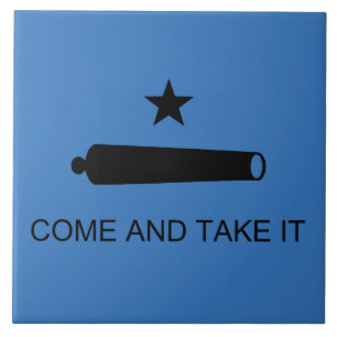 Texas Flag & Spartan Leonidas "Come and Take It!" Ceramic Tile