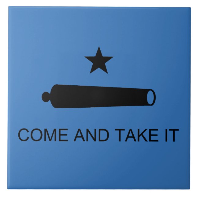 Texas Flag & Spartan Leonidas "Come and Take It!" Ceramic Tile (Front)