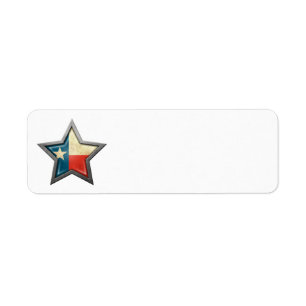 Texas Flag Star Return Address Label