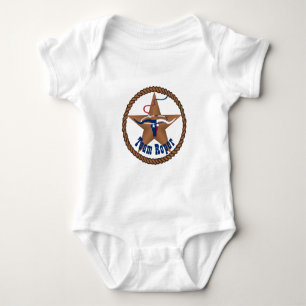Texas Flag Steer Head With Rope Team Roper Baby Bodysuit