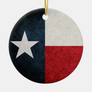 Texas Flag; Texan; Ceramic Tree Decoration