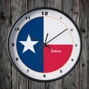 Texas Flag & Texas fashion /design USA Round Clock