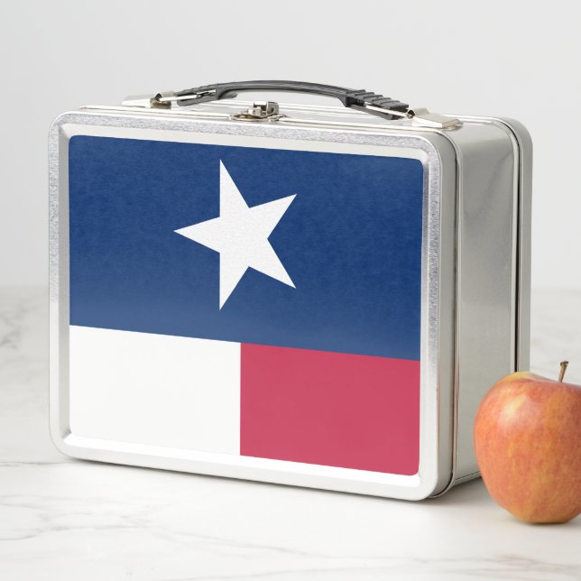 Texas Flag - vertical display Metal Lunch Box (In Situ)