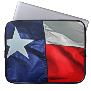 Texas Flag Waving Red White and Blue Laptop Sleeve