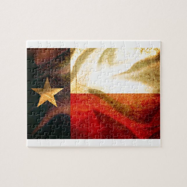 Texas Flag waving silk Jigsaw Puzzle (Horizontal)
