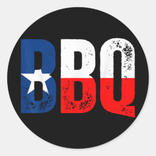 Texas Flag With Bbq  Classic Round Sticker