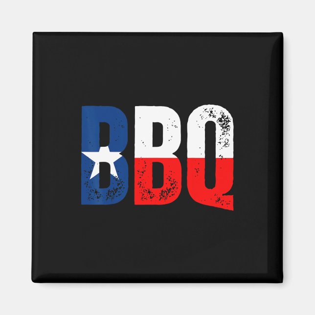 Texas Flag With Bbq  Magnet (Front)