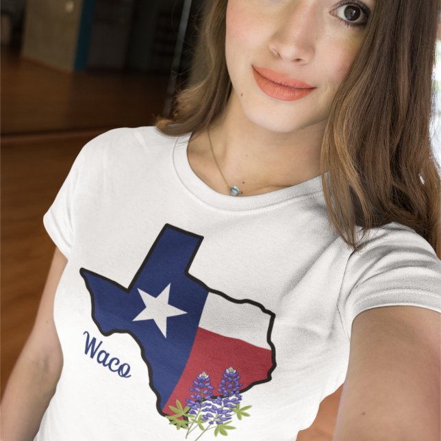Texas Flag with State Flower Bluebonnet Custom T-Shirt (Creator Uploaded)