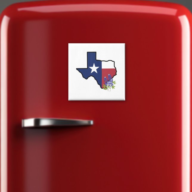 Texas Flag with State Flower Bluebonnet Magnet (Creator Uploaded)