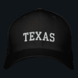Texas Flexfit Wool Cap Black<br><div class="desc">A Flexfit Wool Cap embroidered with the (customisable) text Texas. .  Select the hat and text colour and style of your choice.</div>