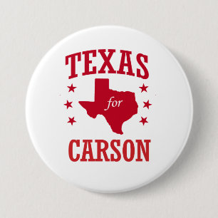 TEXAS FOR CARSON 7.5 CM ROUND BADGE