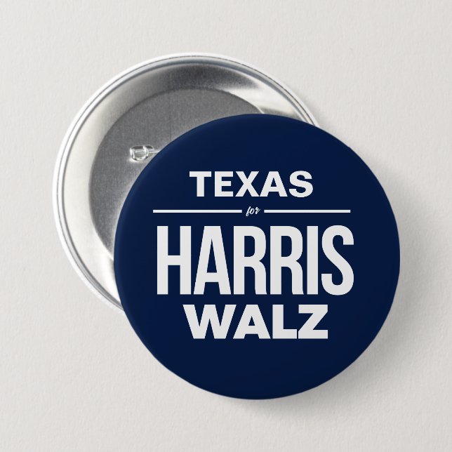 Texas for Harris Walz 7.5 Cm Round Badge (Front & Back)