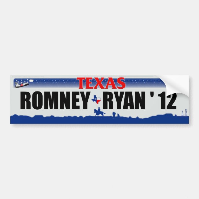 Texas for Romney - Ryan - 2012 Bumper Sticker (Front)
