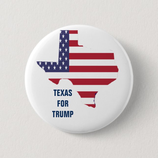 TEXAS FOR TRUMP 6 CM ROUND BADGE (Front)